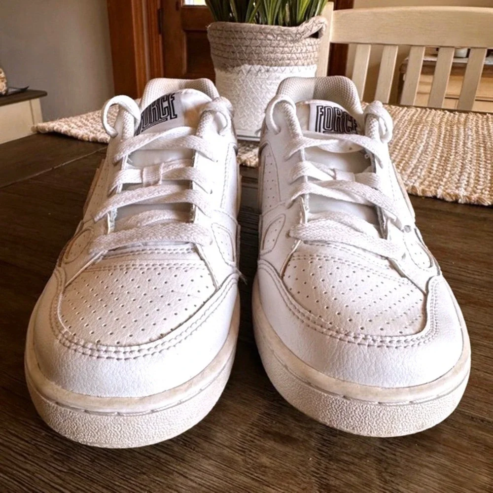 Nike Son of Force‎ Low GS White White Sneakers 615153-109 Mens 7Y Womens 8.5